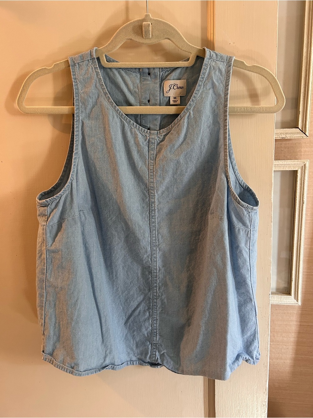 J. Crew Light Blue Denim Scoop Neck Tank - Picture 2 of 3